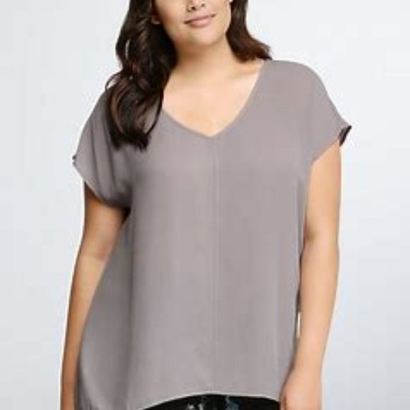 torrid Tops - TORRID GEORGETTE SHARKBITE BACK BLOUSE